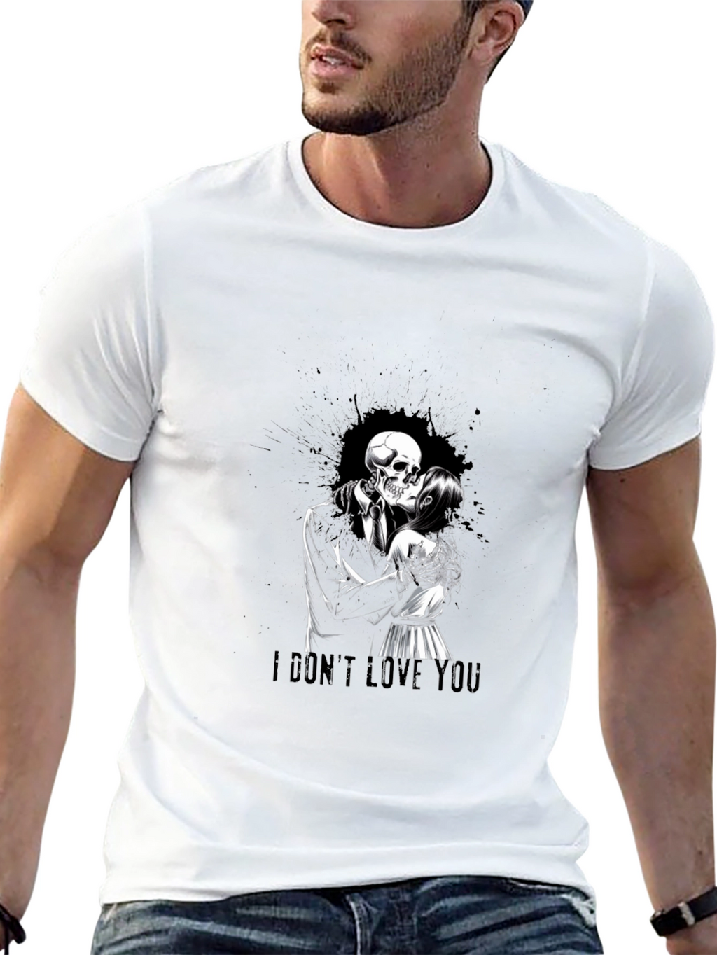 I Dont Love You Skeleton Kiss T-Shirt