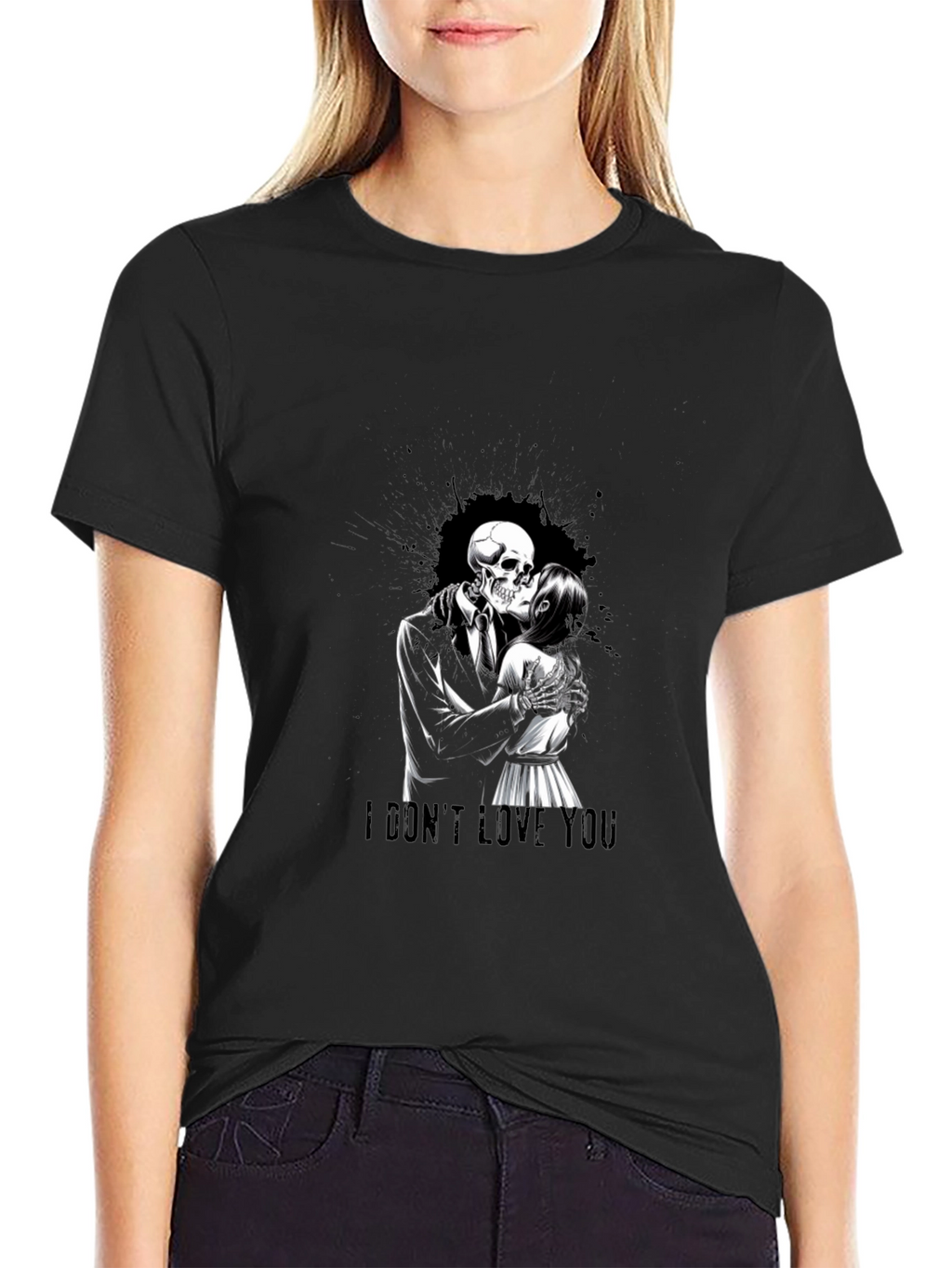 I Dont Love You Skeleton Kiss T-Shirt