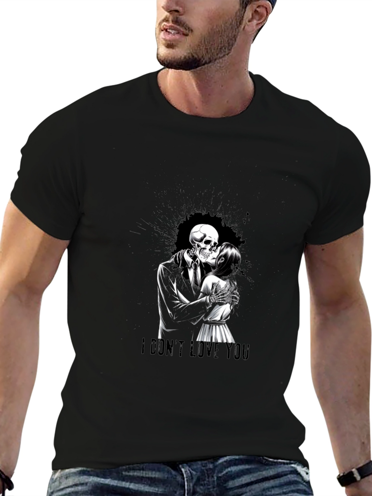 I Dont Love You Skeleton Kiss T-Shirt