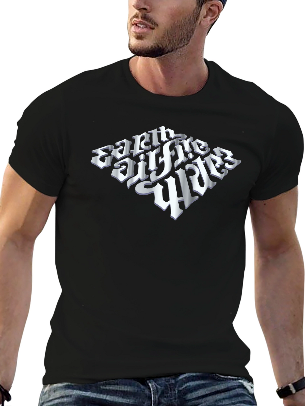 Earth Fire & Wind Black Graphic Tee