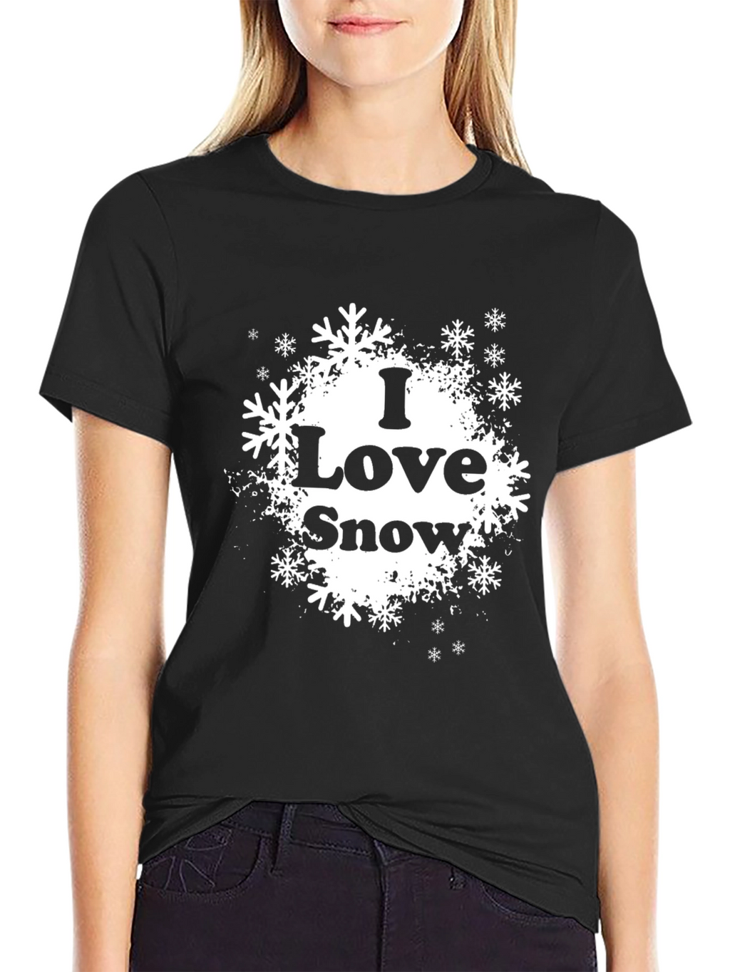 I Love Snow Snowflake Graphic T-Shirt