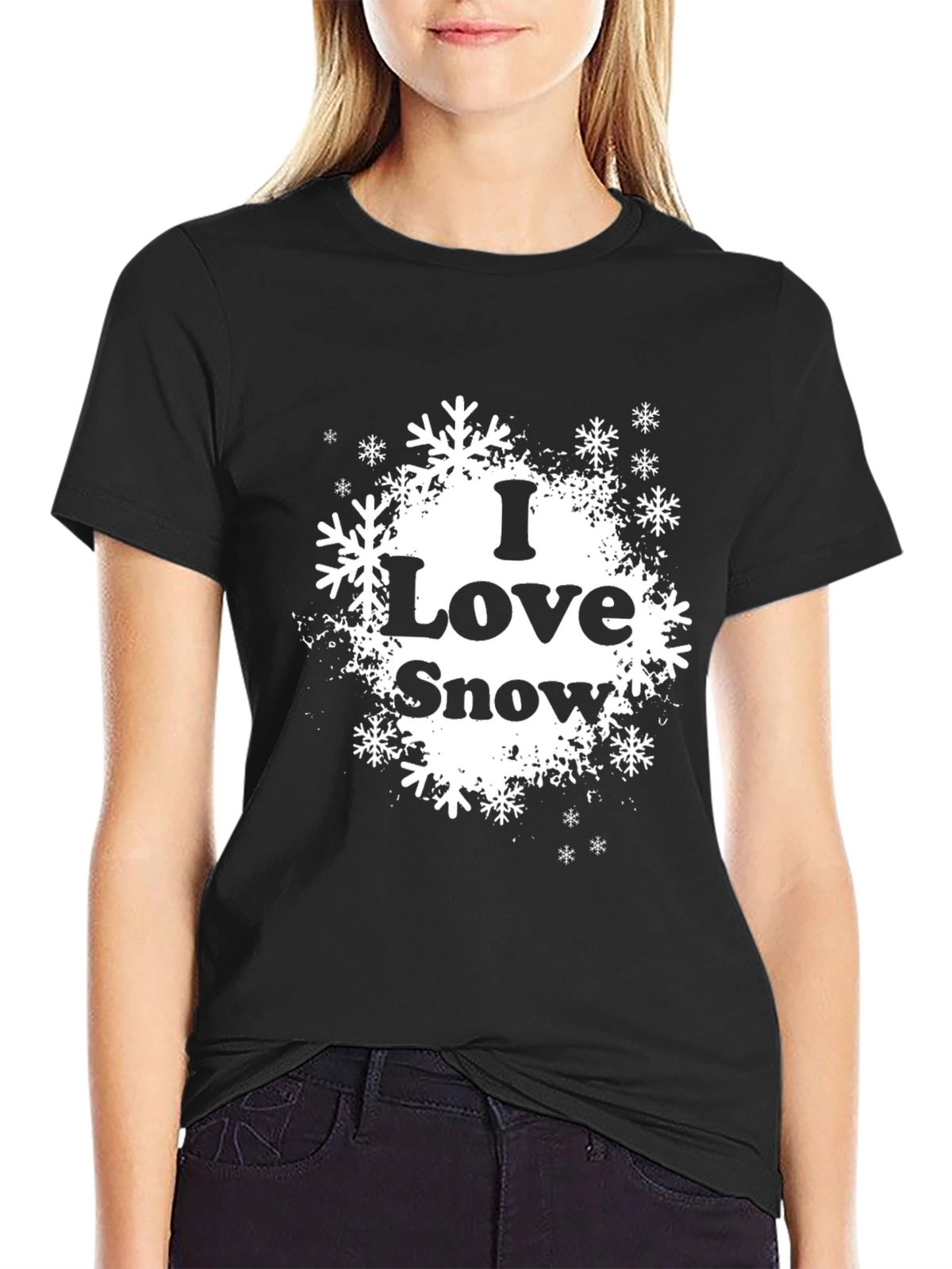 I Love Snow Snowflake Graphic T-Shirt