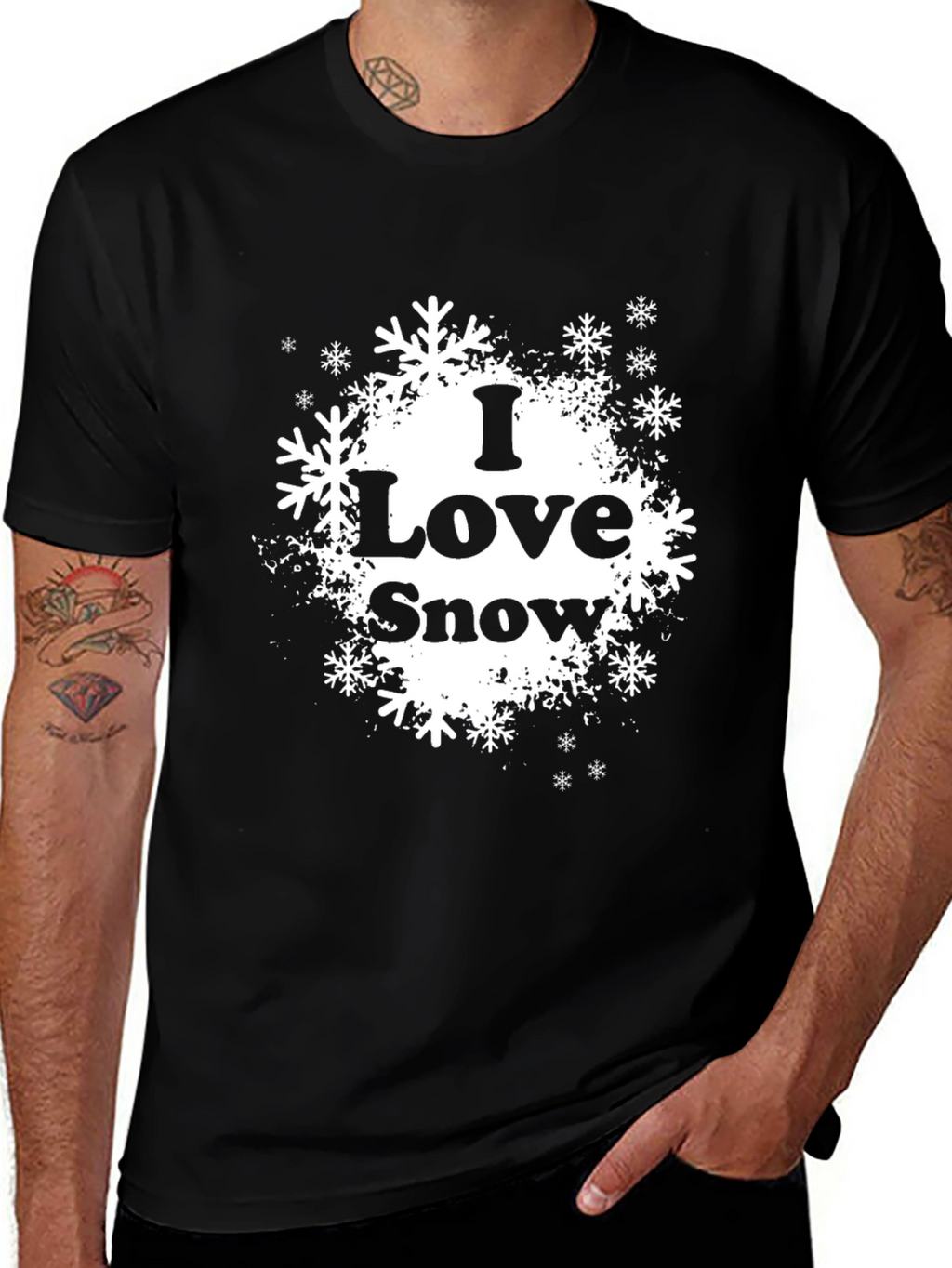 I Love Snow Snowflake Graphic T-Shirt