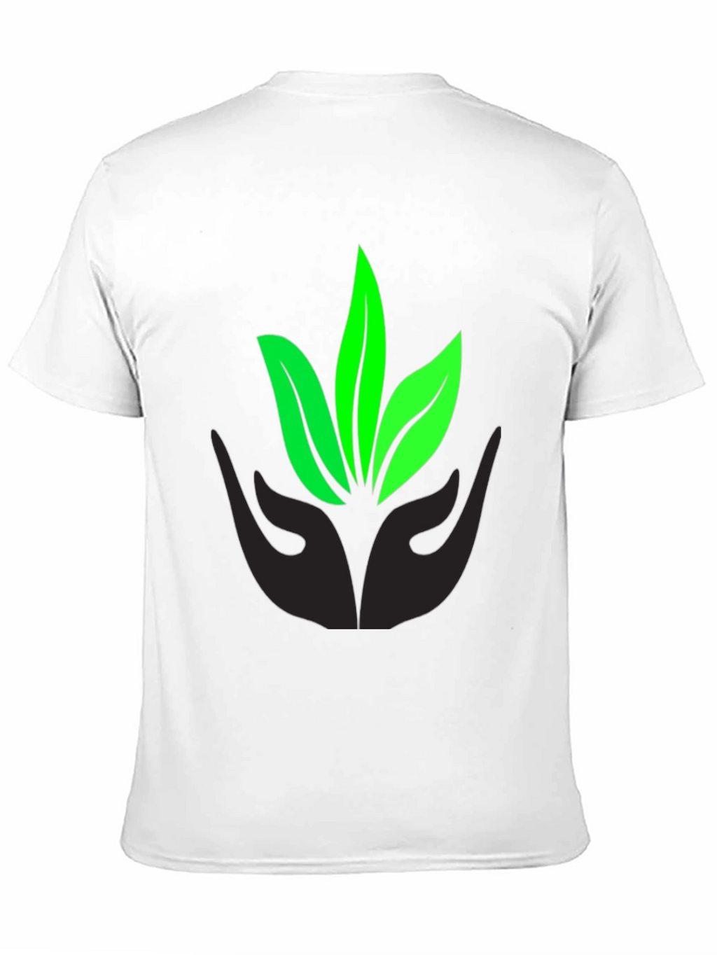 Eco-Friendly Black T-Shirt with Leaf Design