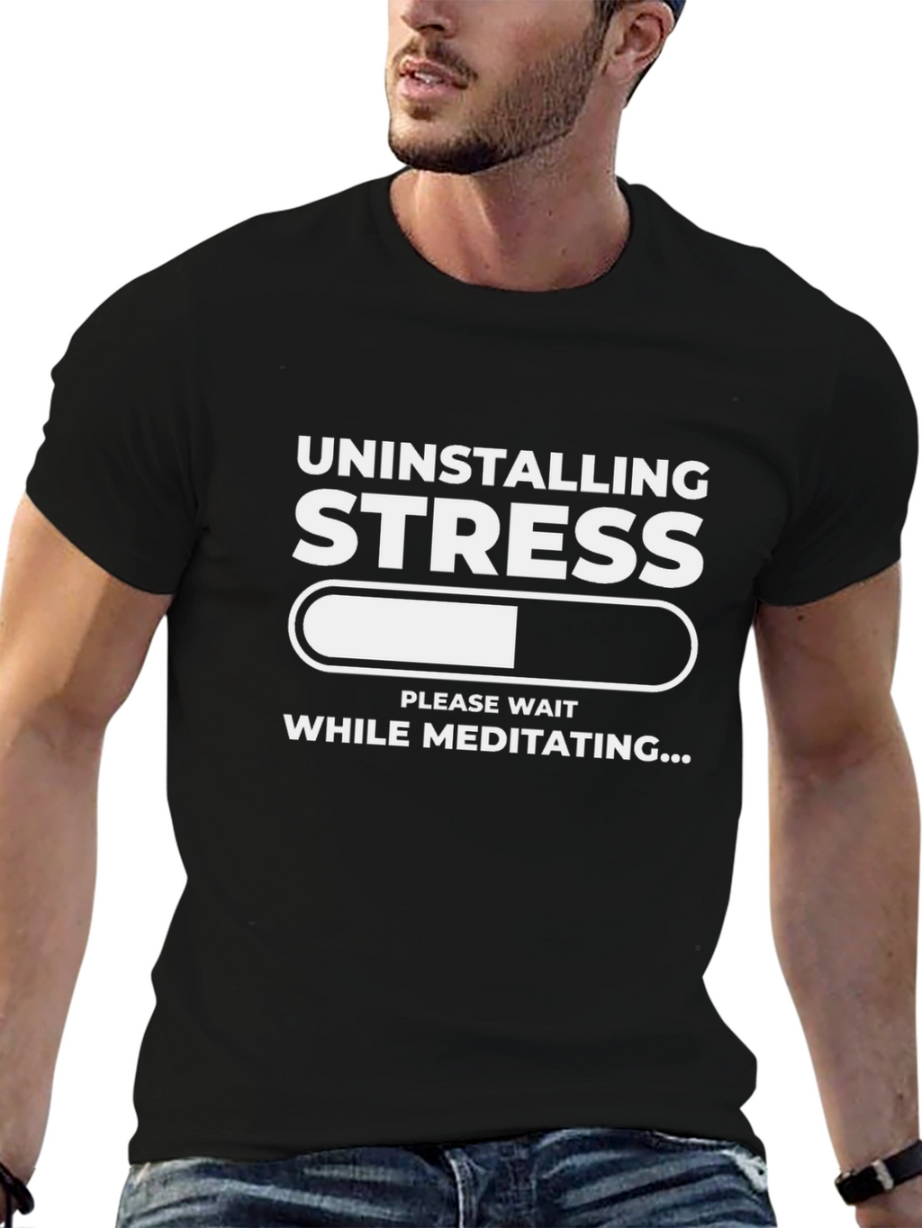 Uninstalling Stress Meditating T-Shirt