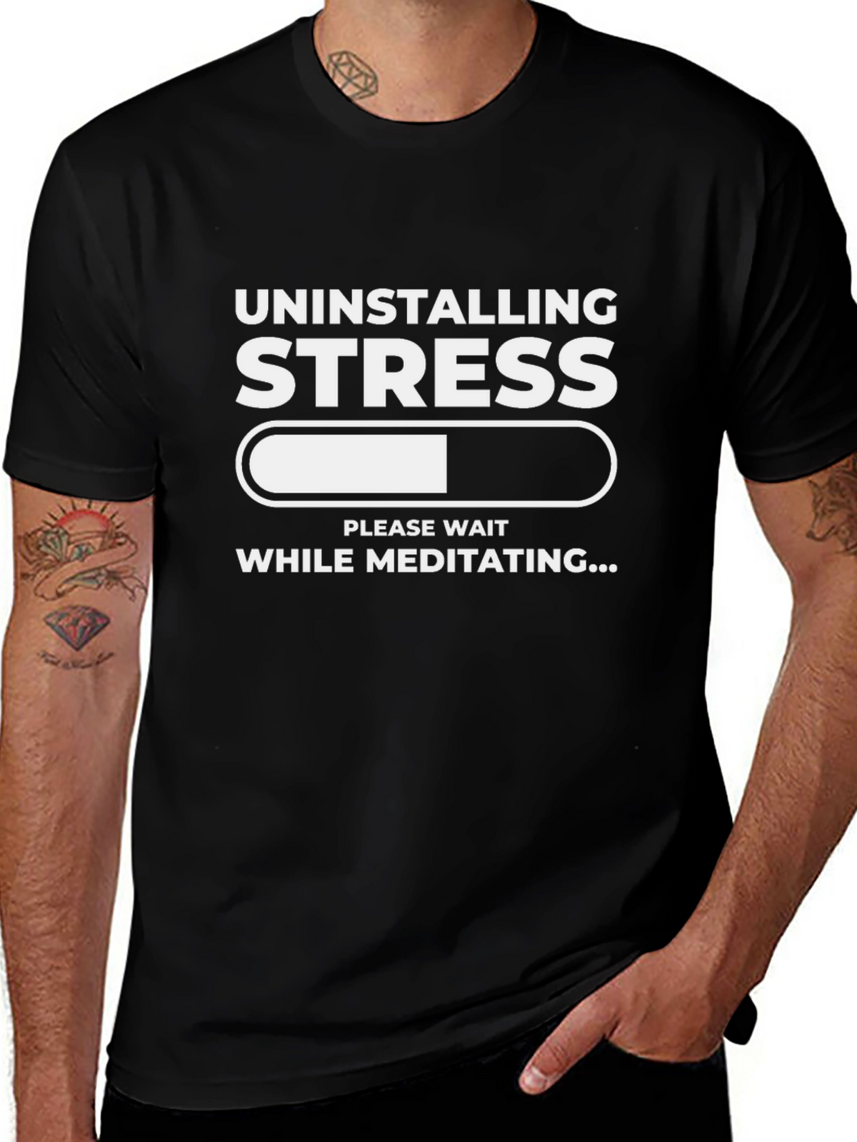 Uninstalling Stress Meditating T-Shirt