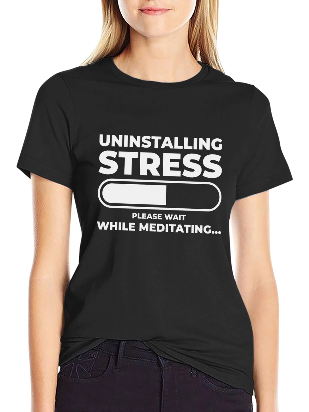 Uninstalling Stress Meditating T-Shirt
