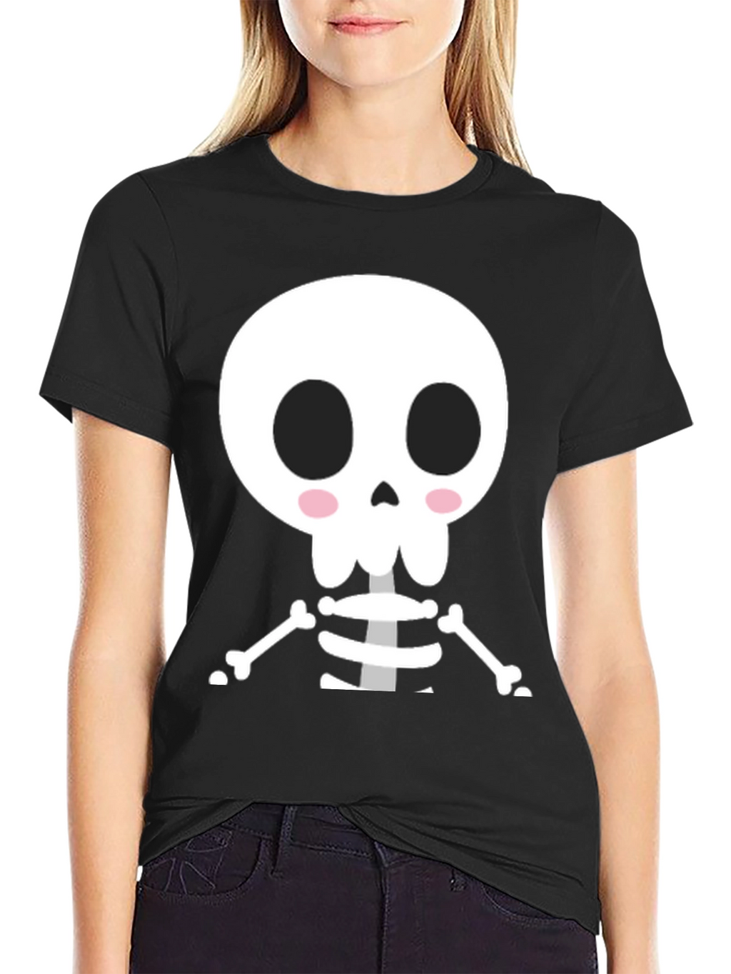 Cute Cartoon Skeleton Halloween T-Shirt