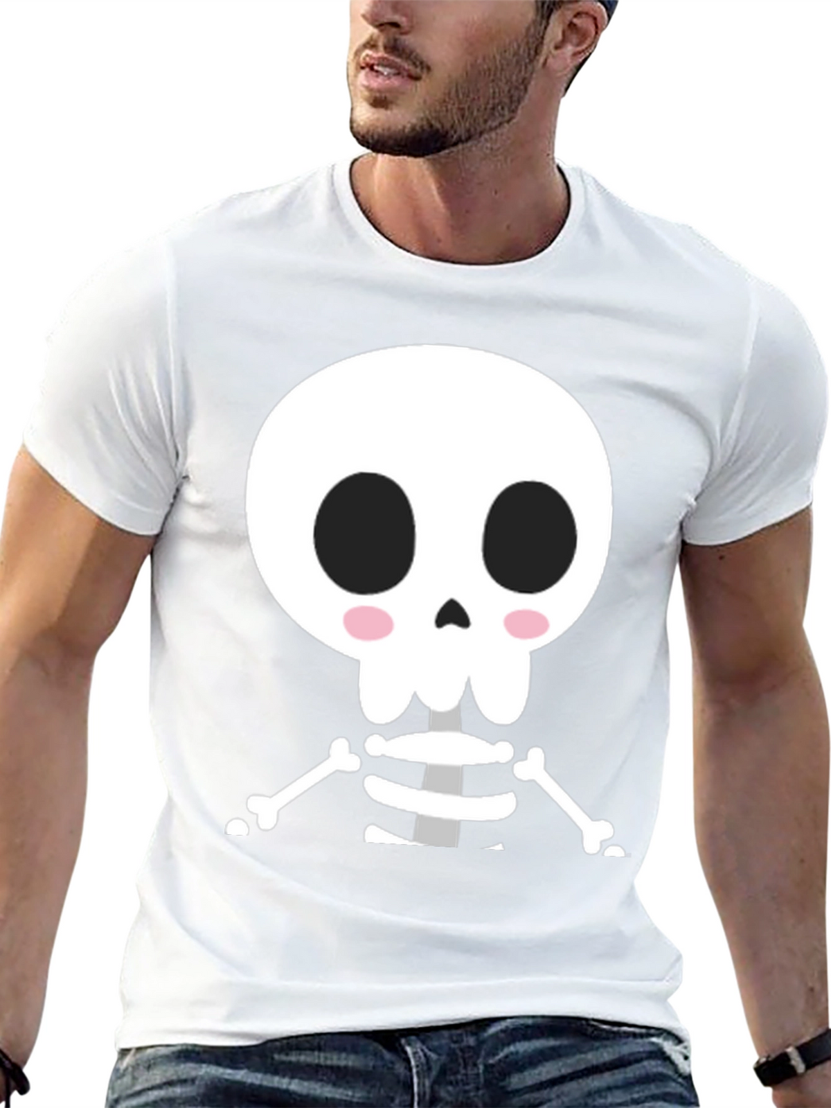 Cute Cartoon Skeleton Halloween T-Shirt
