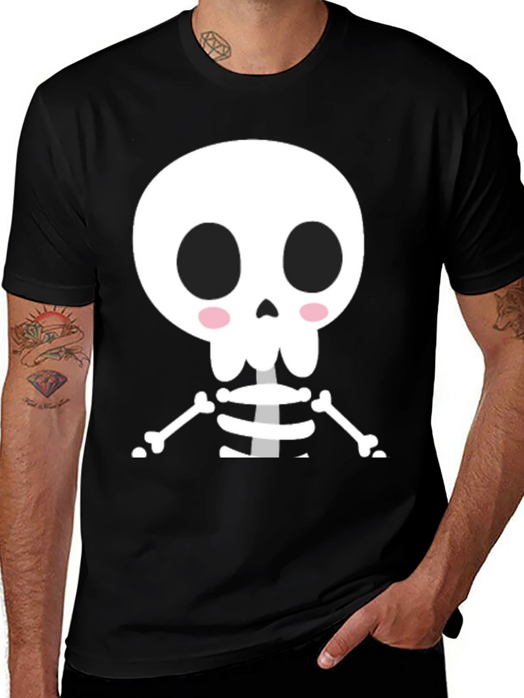 Cute Cartoon Skeleton Halloween T-Shirt