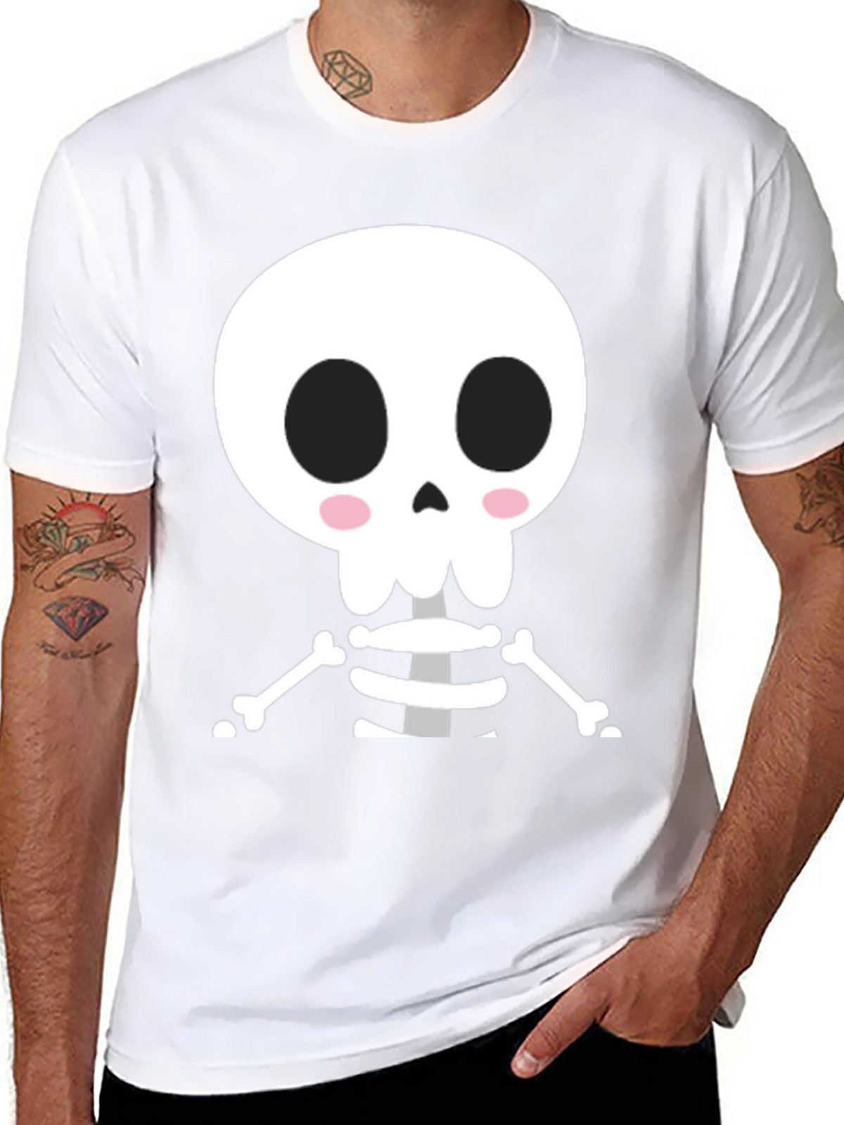 Cute Cartoon Skeleton Halloween T-Shirt