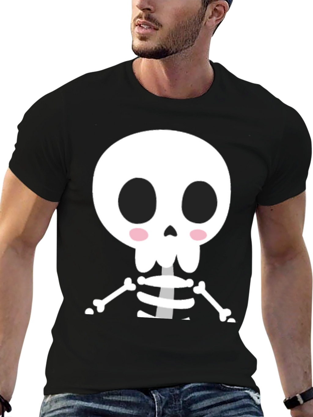 Cute Cartoon Skeleton Halloween T-Shirt