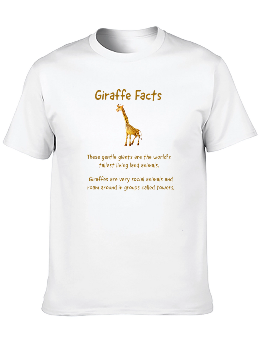 Giraffe Facts T-Shirt - Tallest Land Animal Tee