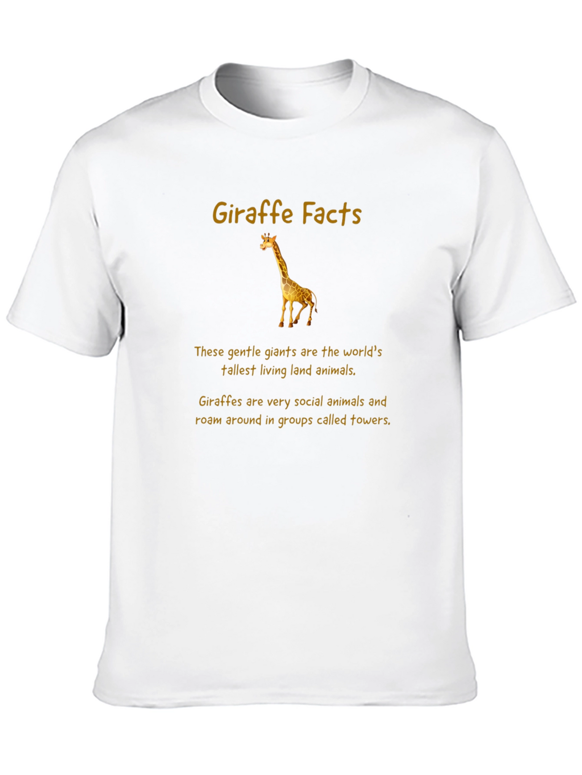 Giraffe Facts T-Shirt - Tallest Land Animal Tee