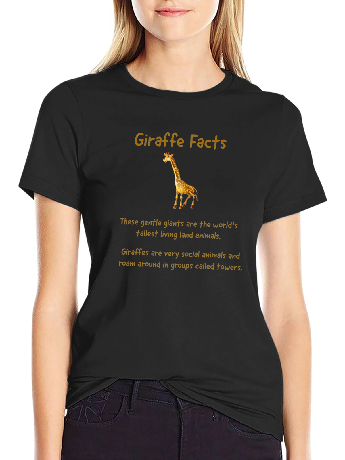 Giraffe Facts T-Shirt - Tallest Land Animal Tee