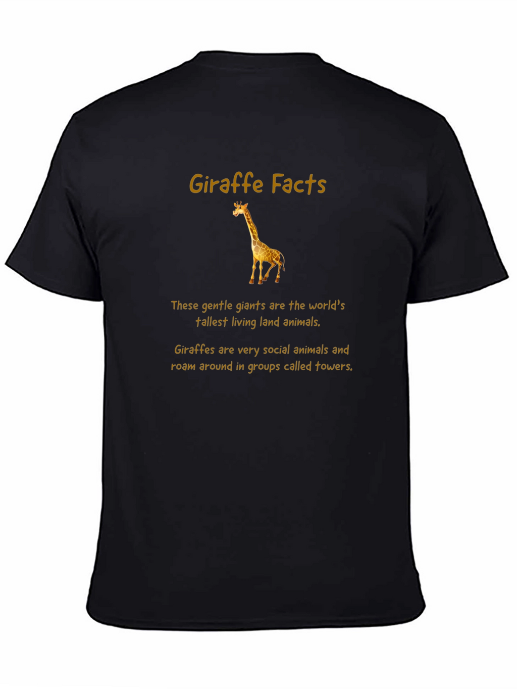 Giraffe Facts T-Shirt - Tallest Land Animal Tee