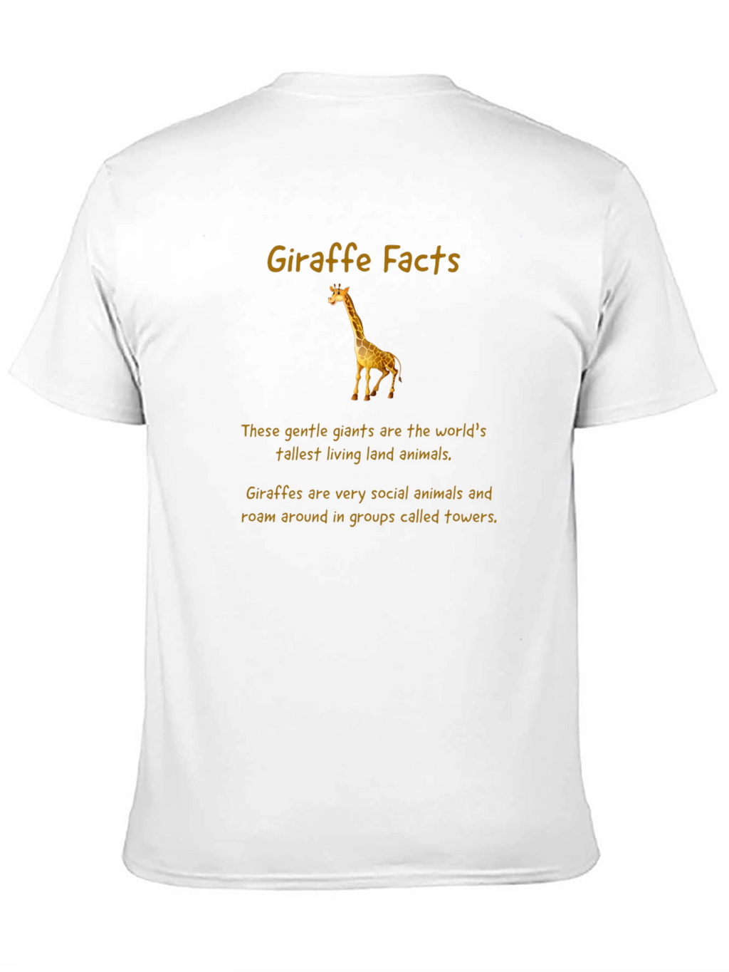 Giraffe Facts T-Shirt - Tallest Land Animal Tee