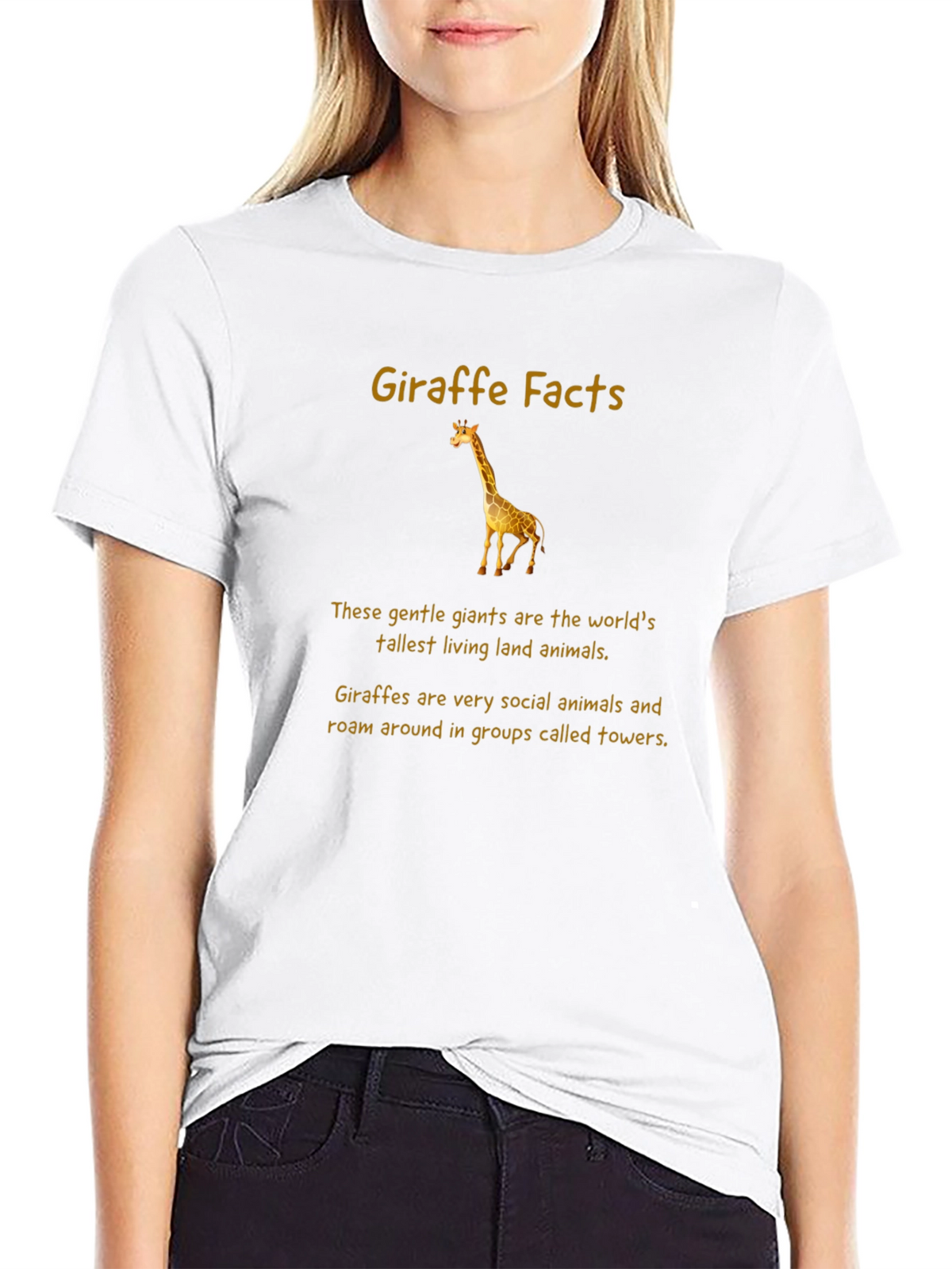 Giraffe Facts T-Shirt - Tallest Land Animal Tee