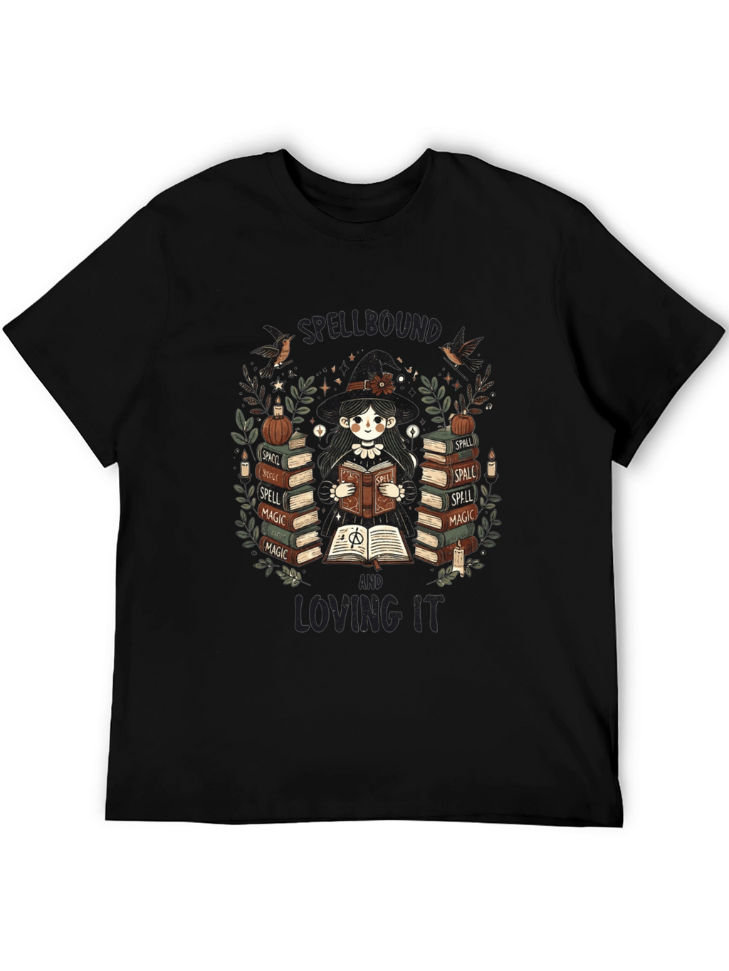 Spellbound Witch Book Lover Graphic T-Shirt