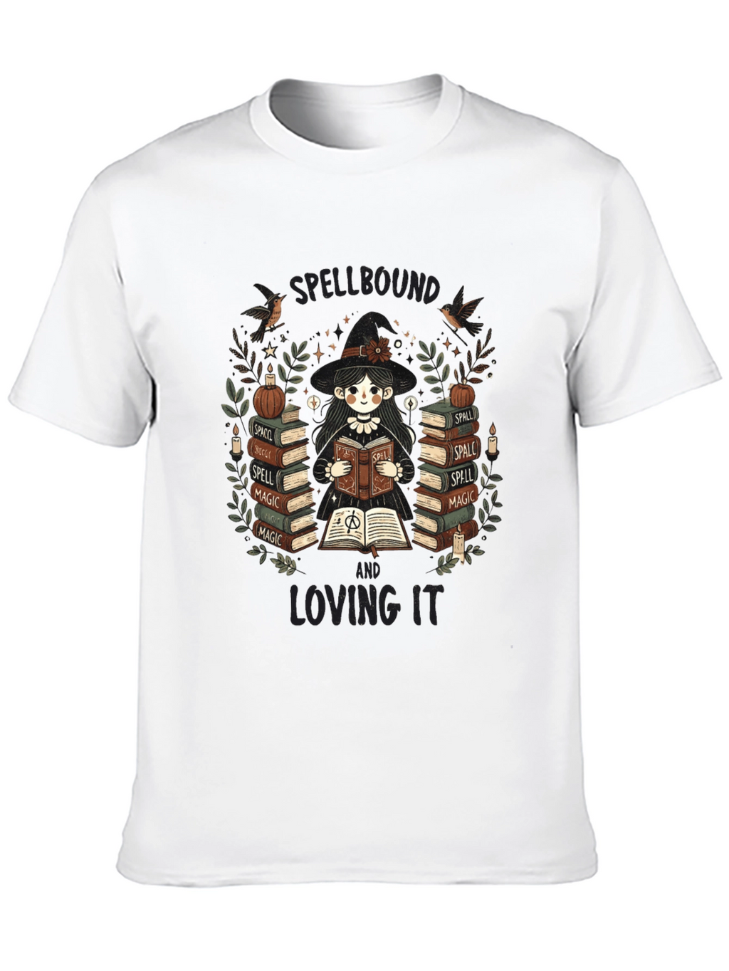Spellbound Witch Book Lover Graphic T-Shirt