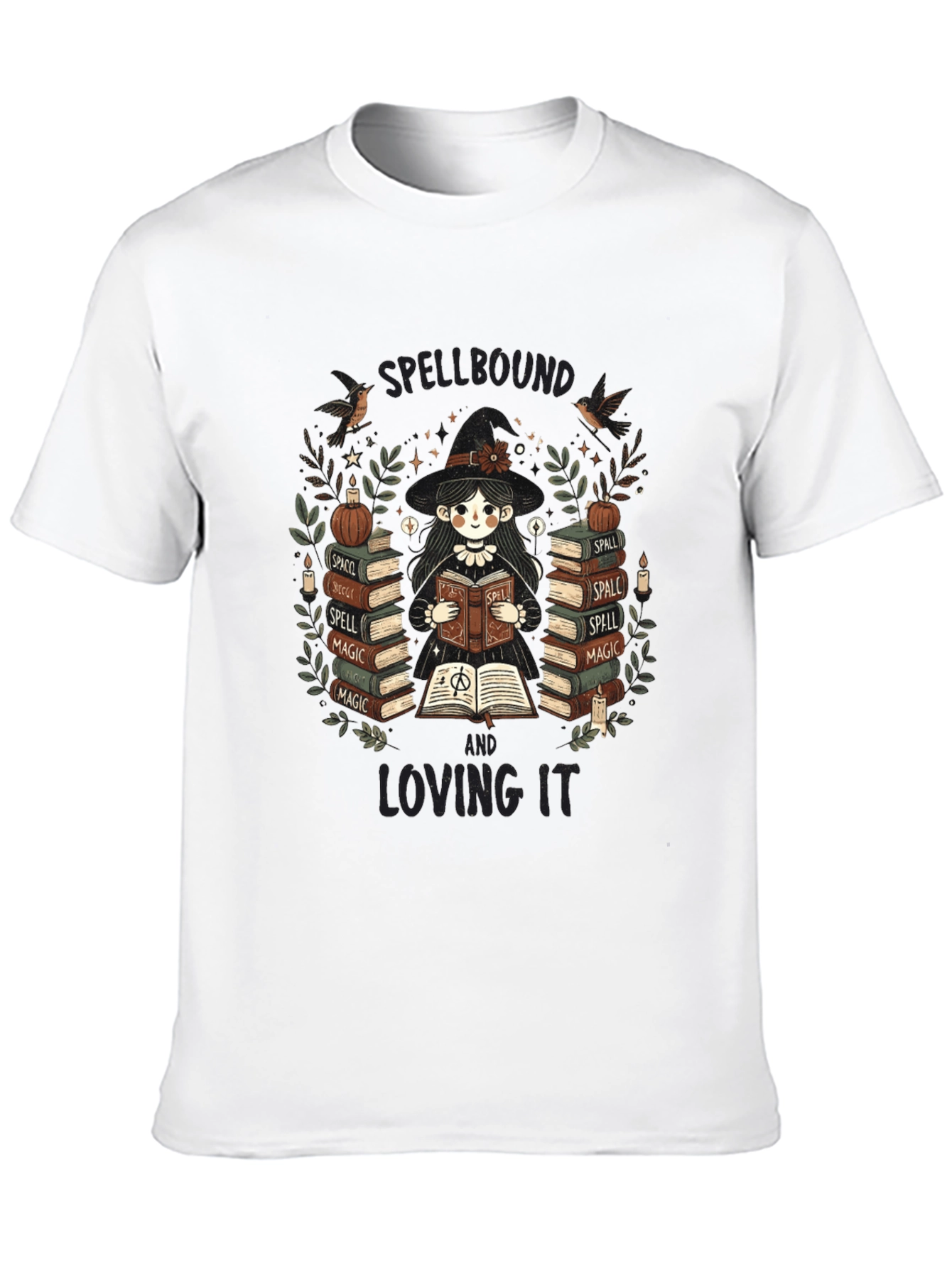 Spellbound Witch Book Lover Graphic T-Shirt