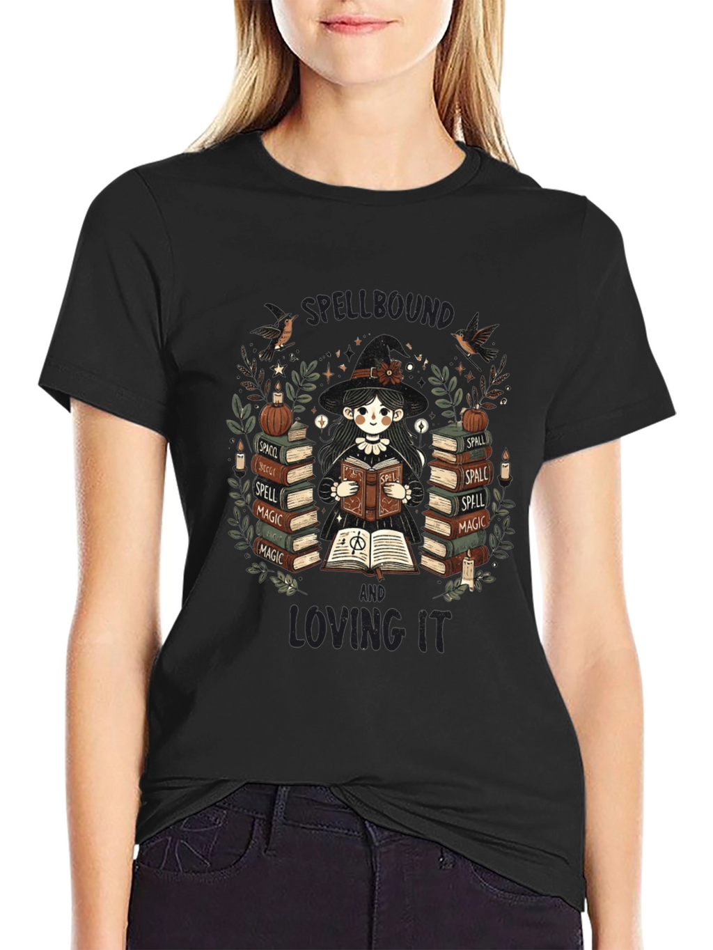 Spellbound Witch Book Lover Graphic T-Shirt