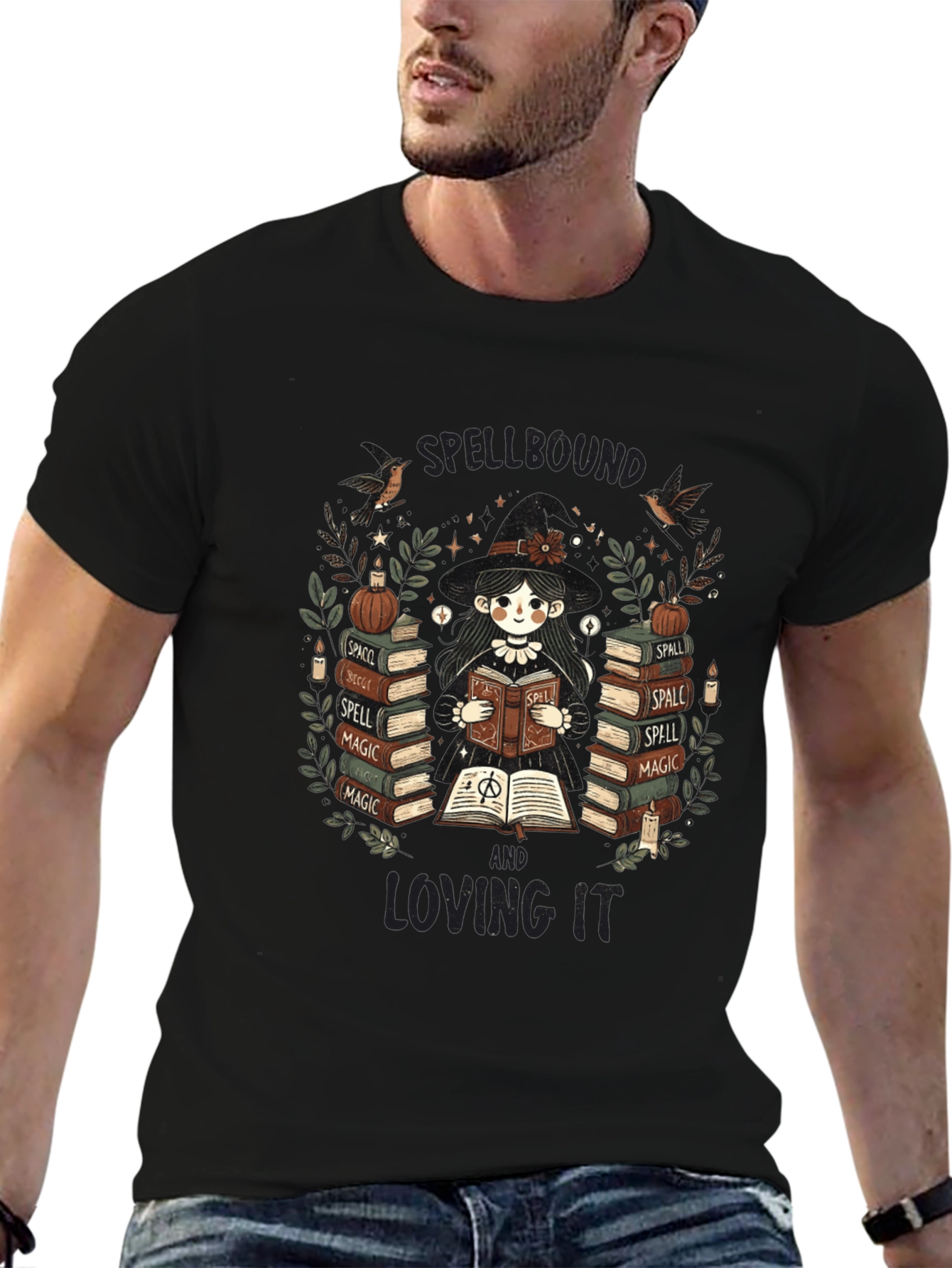 Spellbound Witch Book Lover Graphic T-Shirt