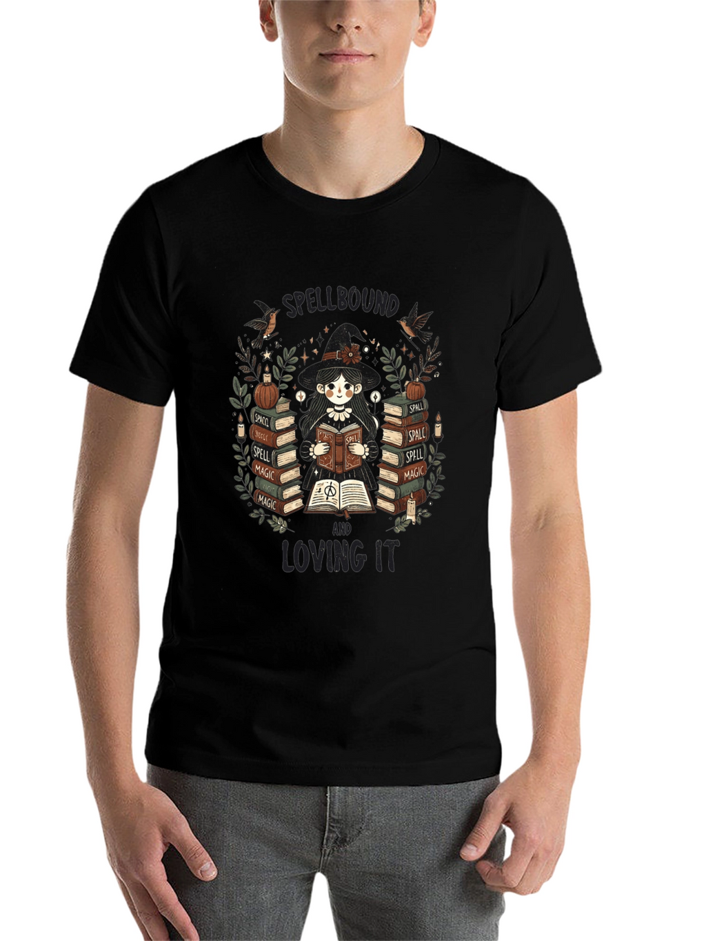 Spellbound Witch Book Lover Graphic T-Shirt