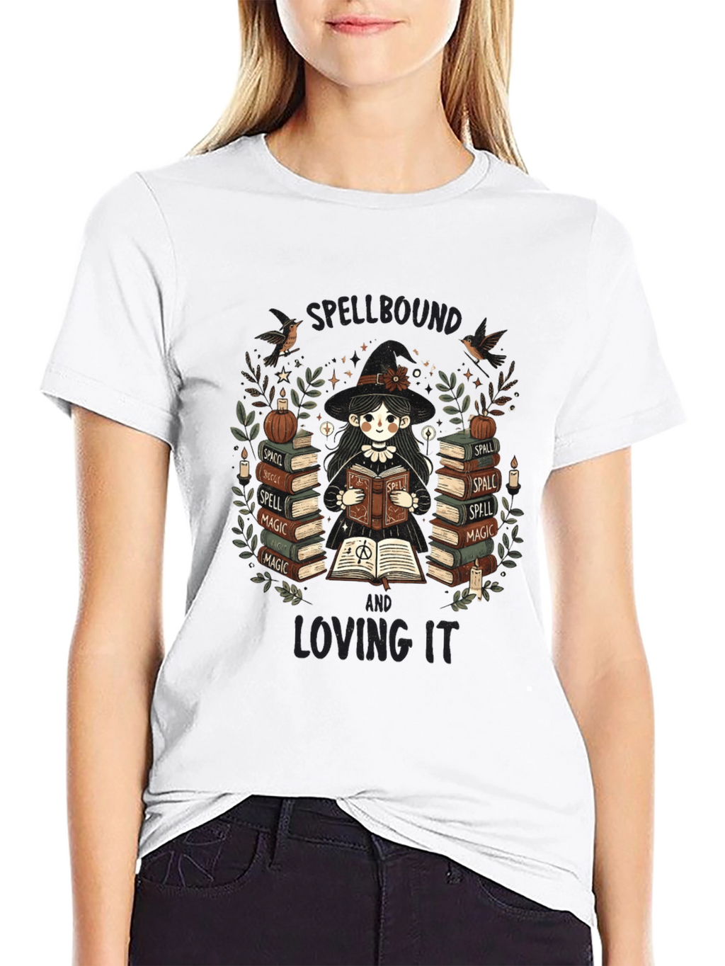 Spellbound Witch Book Lover Graphic T-Shirt