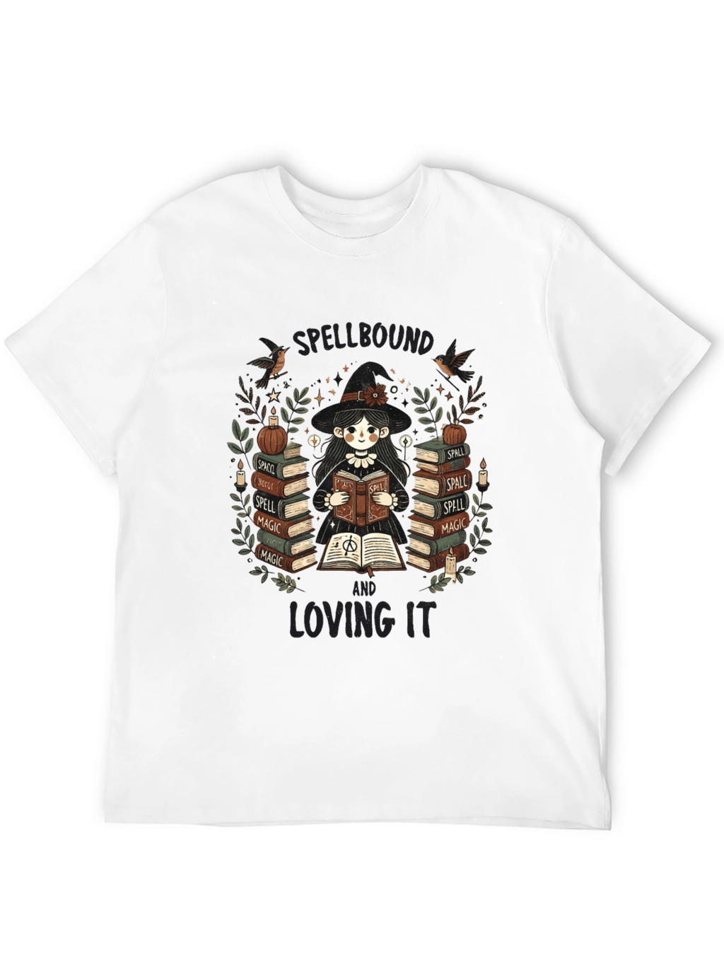Spellbound Witch Book Lover Graphic T-Shirt