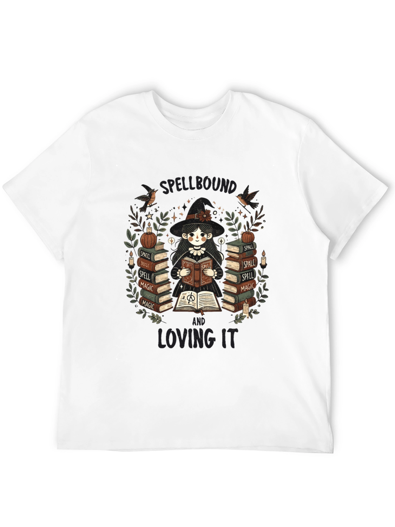 Spellbound Witch Book Lover Graphic T-Shirt