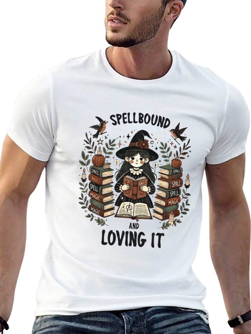 Spellbound Witch Book Lover Graphic T-Shirt