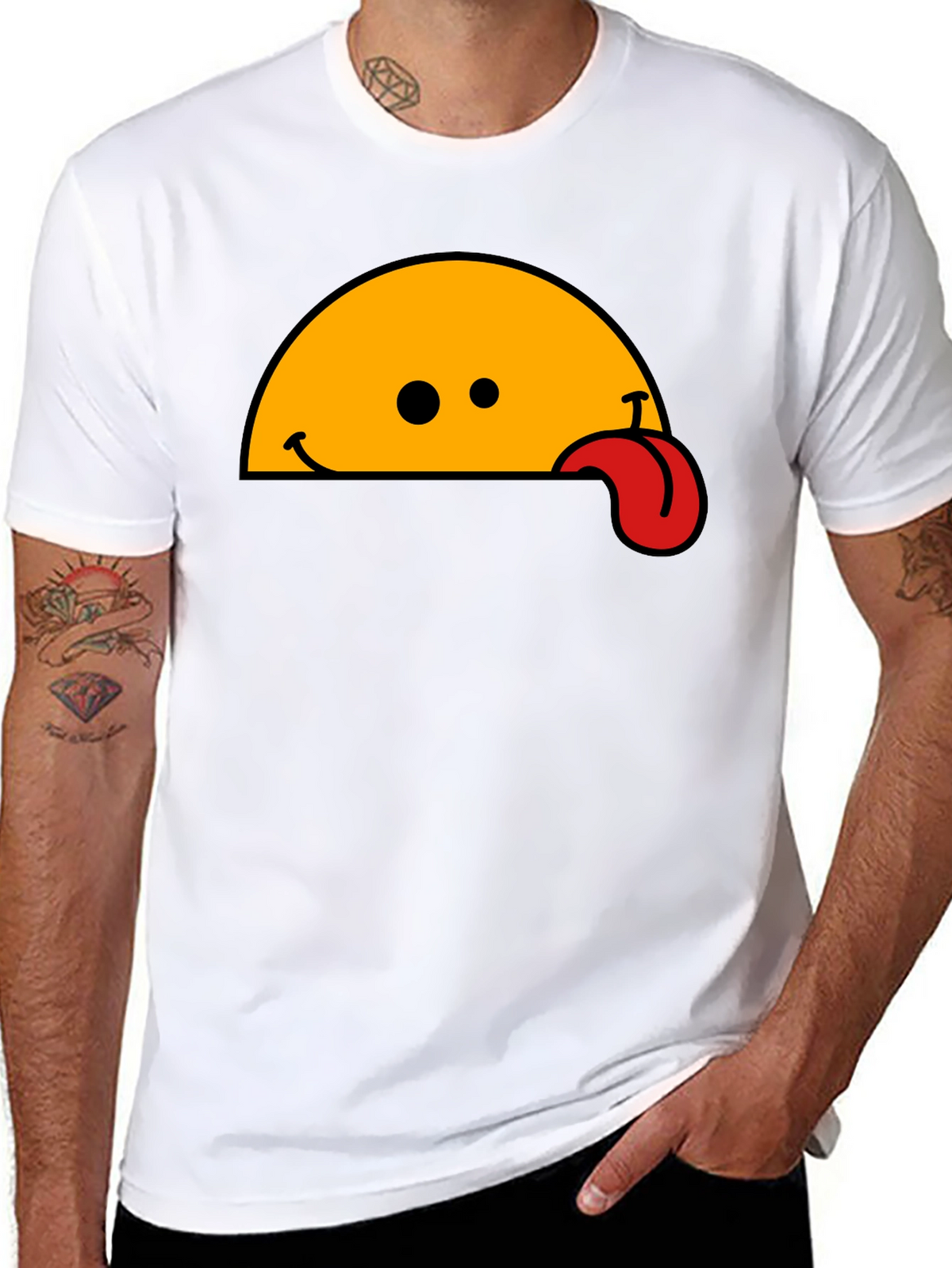 Wacky Tongue T-Shirt - Black Cotton Blend