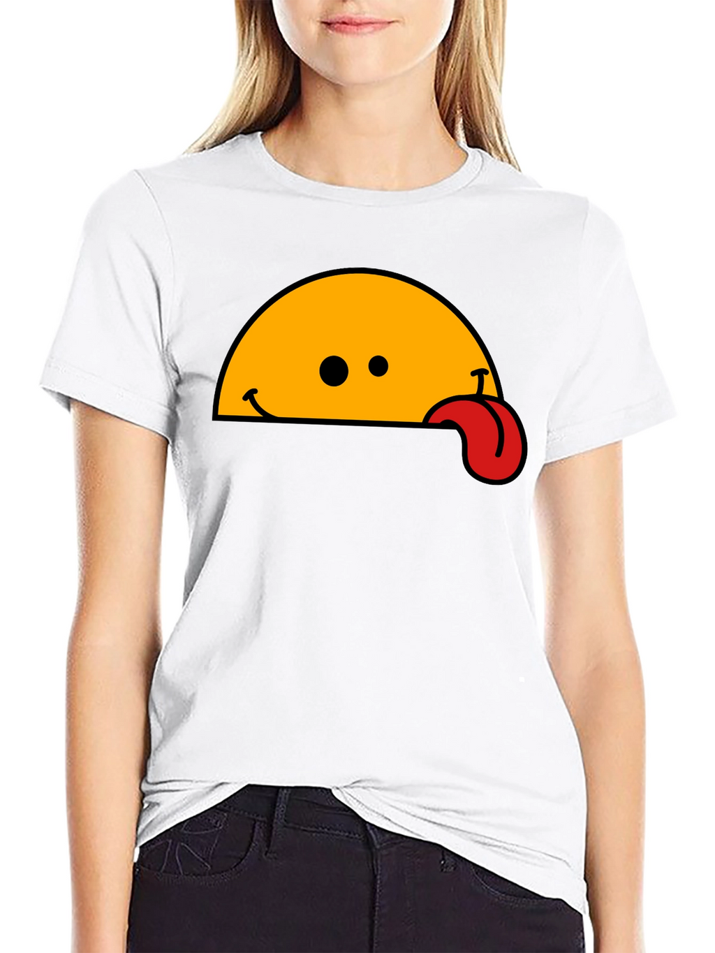 Wacky Tongue T-Shirt - Black Cotton Blend