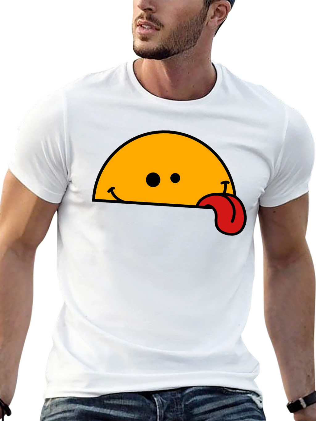 Wacky Tongue T-Shirt - Black Cotton Blend