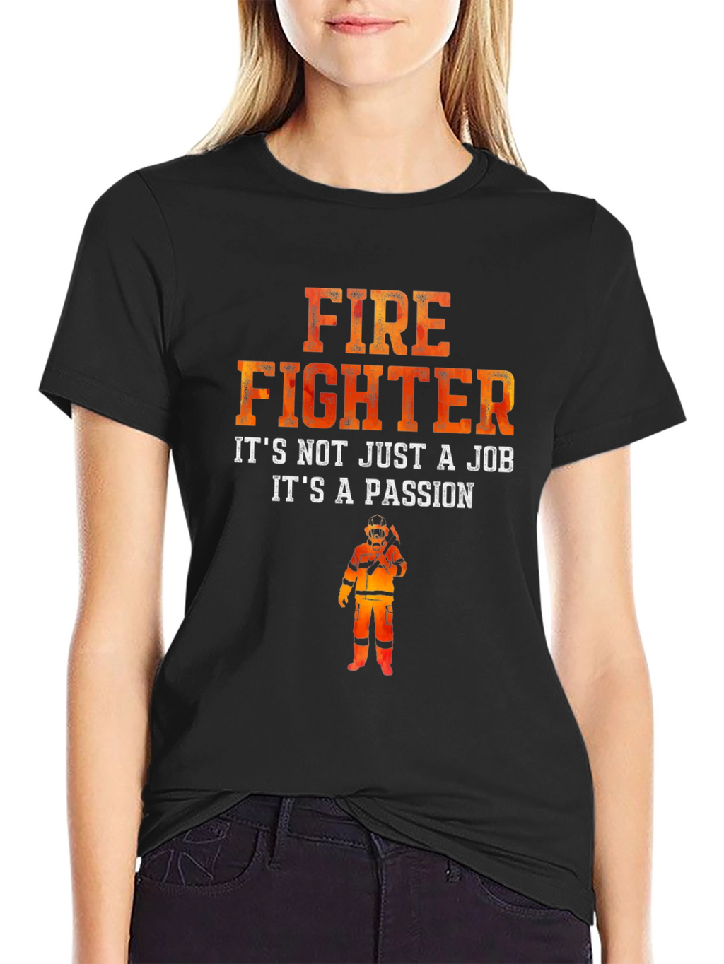 Firefighter Passion Graphic T-Shirt - Black