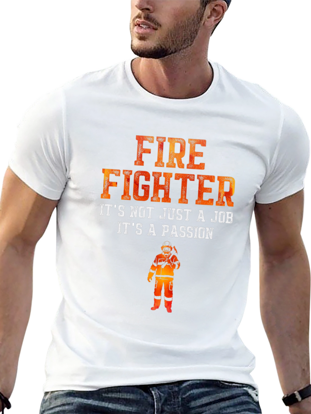 Firefighter Passion Graphic T-Shirt - Black