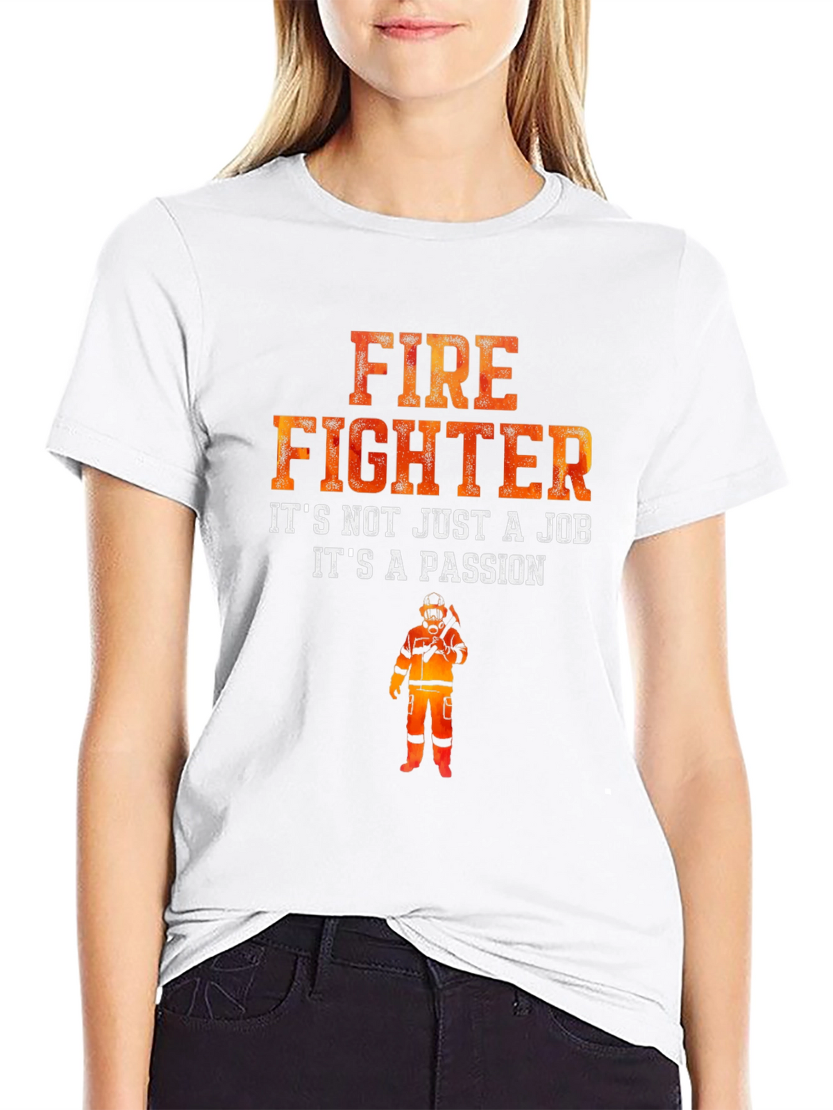 Firefighter Passion Graphic T-Shirt - Black