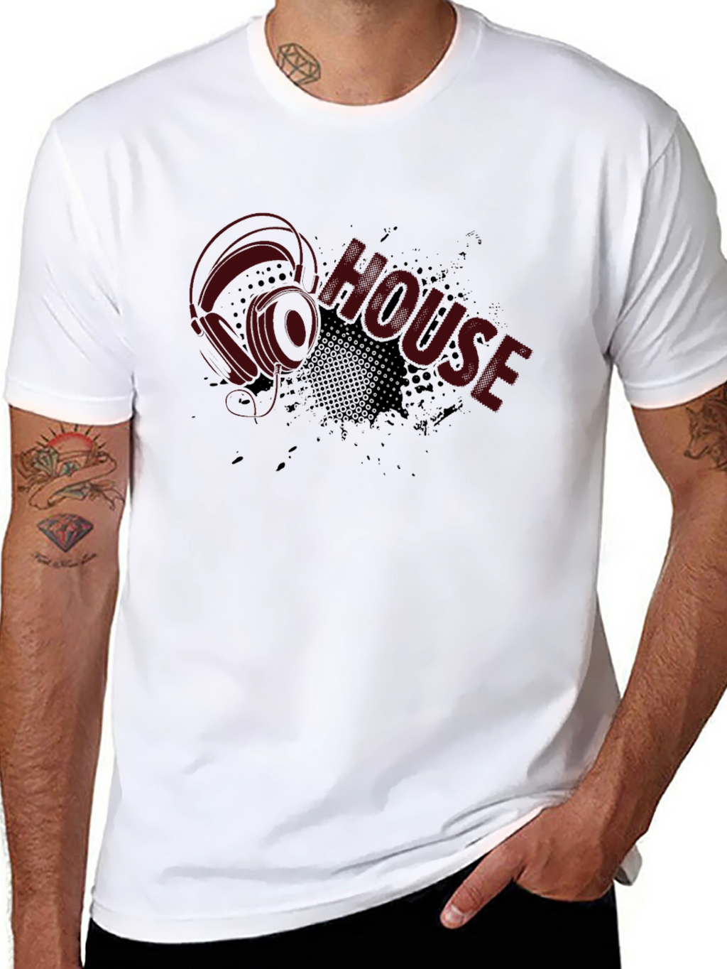 House Music Graphic T-Shirt - Black
