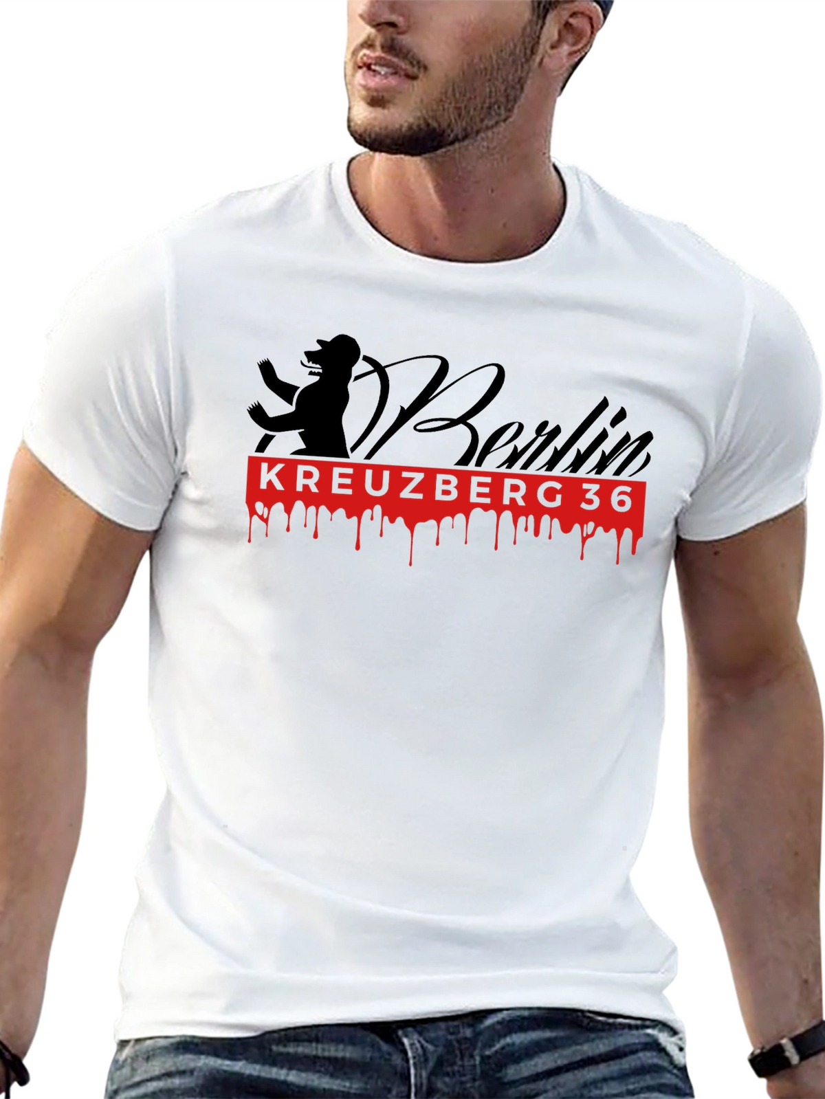 Berlin Kreuzberg 36 Graphic Tee - Black Cotton T-Shirt