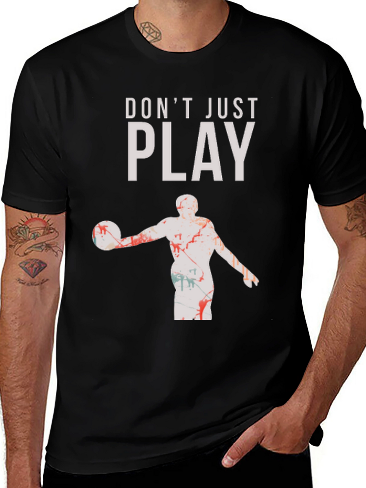 Dont Just Play Black Graphic Tee