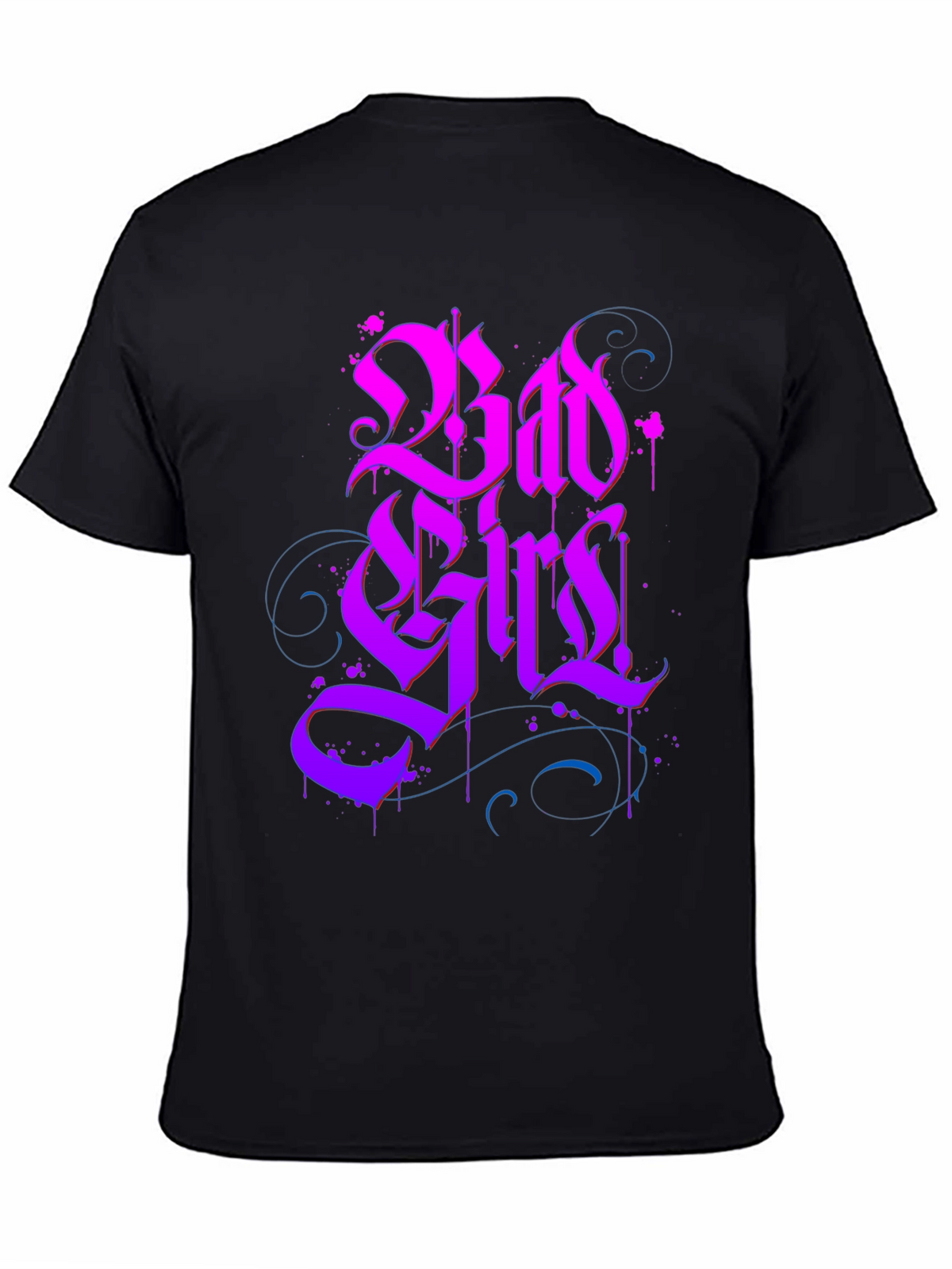 Bad Girls Gothic Style Black Graphic Tee