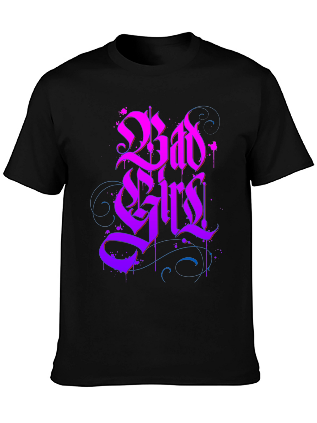 Bad Girls Gothic Style Black Graphic Tee