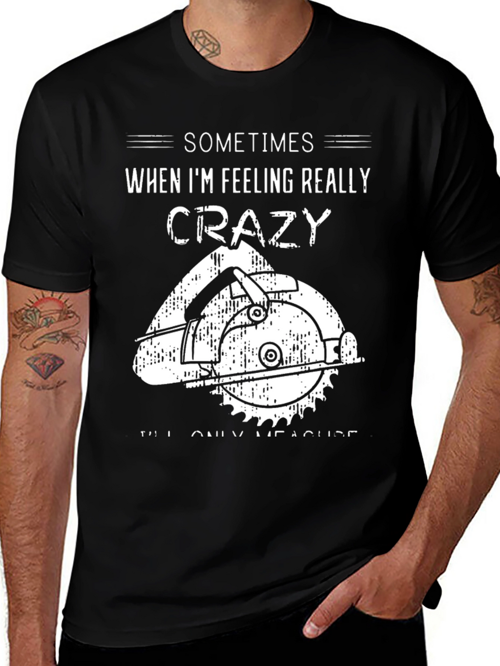 Crazy Measuring Black Graphic Tee
