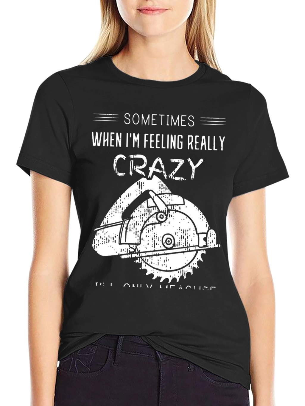 Crazy Measuring Black Graphic Tee