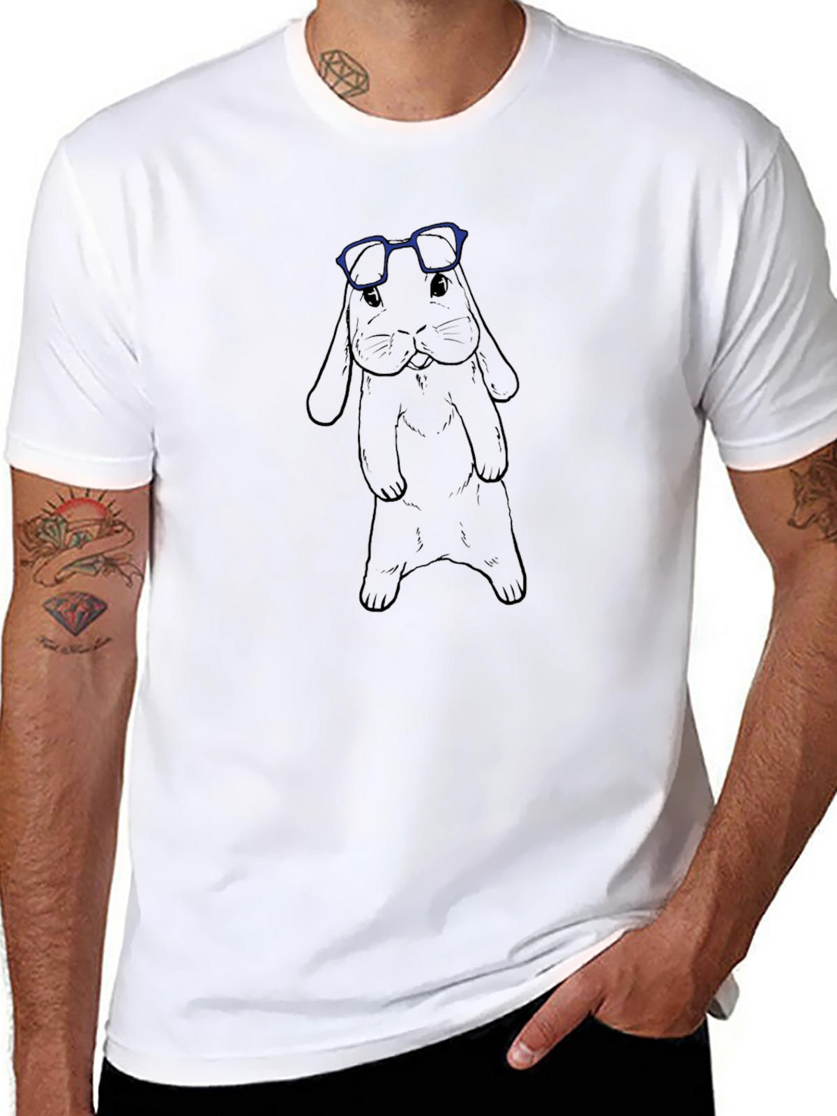 Cool Rabbit Graphic T-Shirt - Black