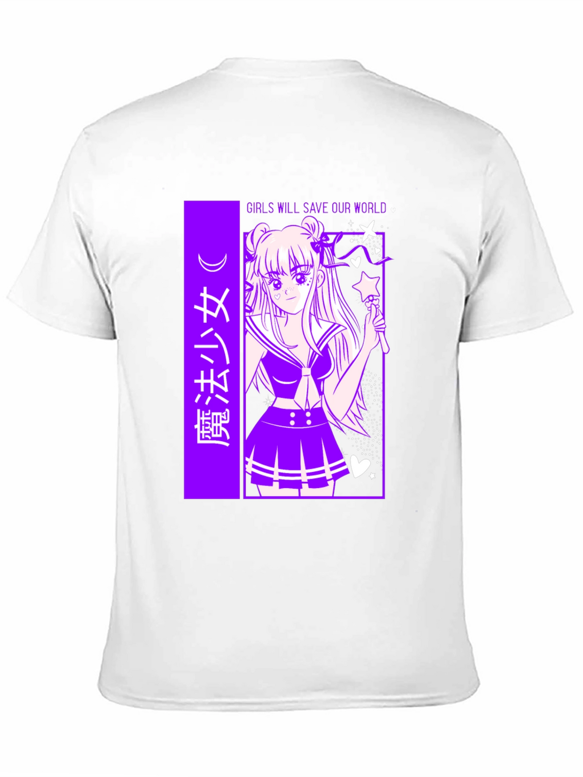 Anime Graphic T-Shirt - Girls Save Our World