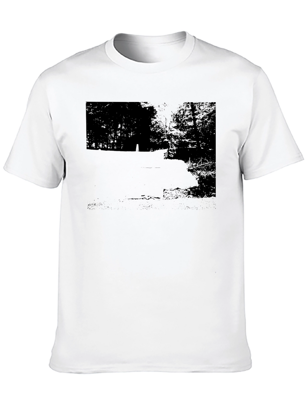 Mens Black Graphic Tee - Nature Scene