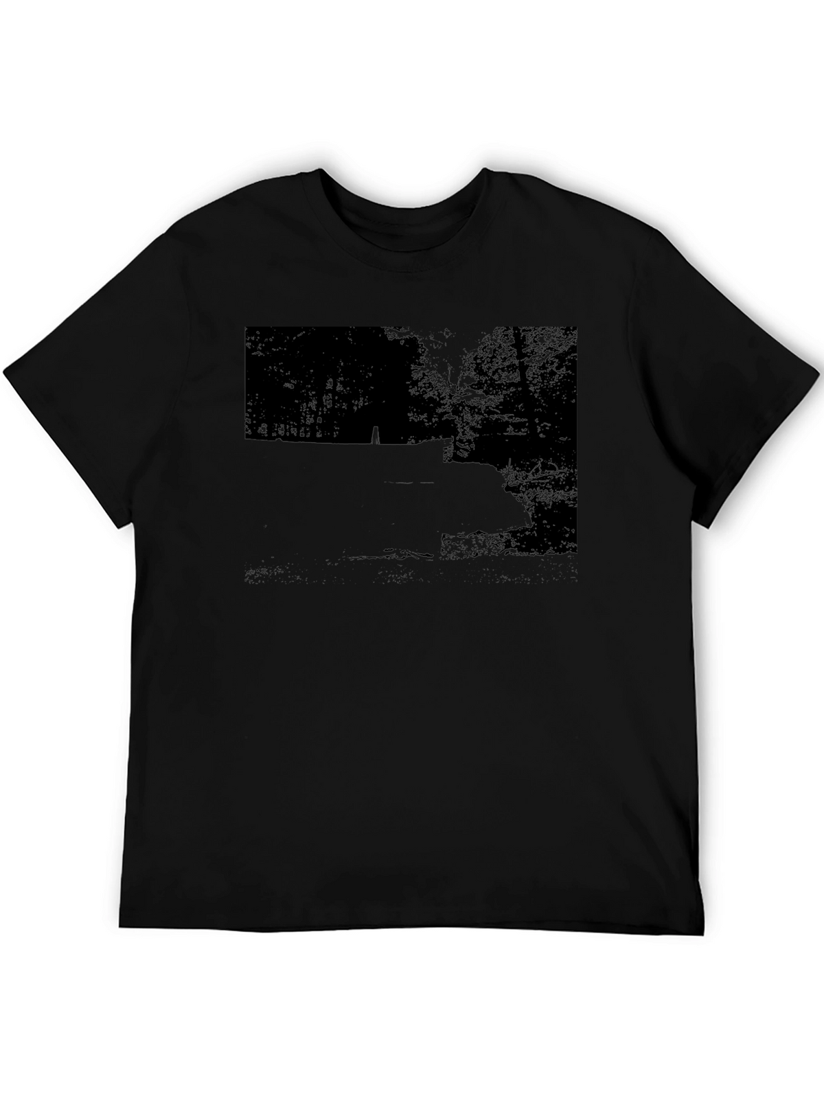 Mens Black Graphic Tee - Nature Scene