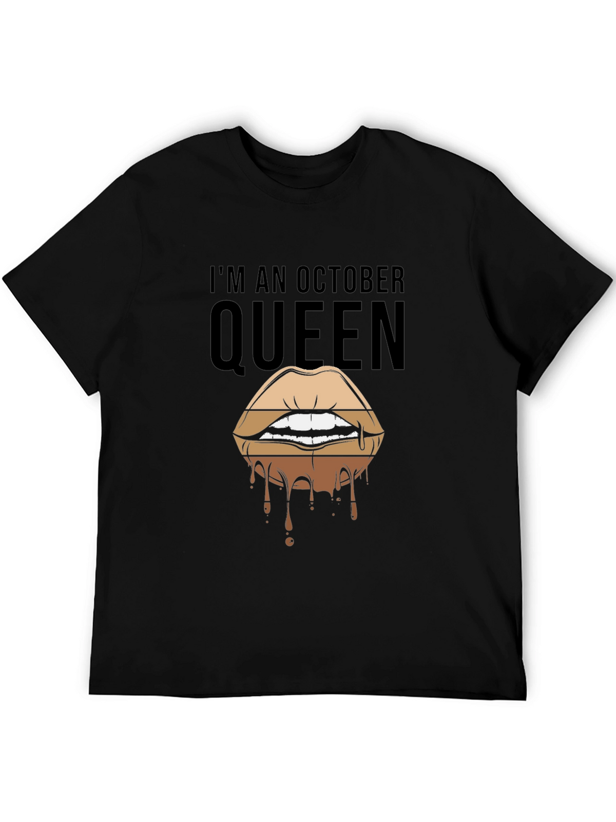 October Queen Lips Graphic T-Shirt - Black